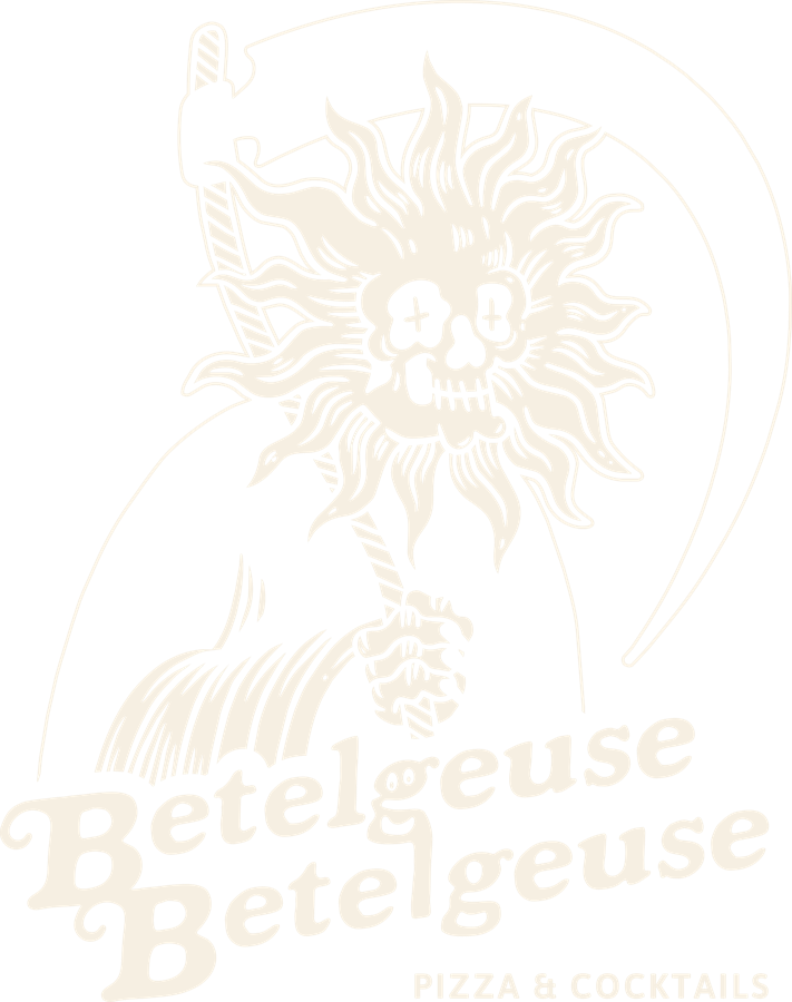 Sun-faced reaper over the Betelgeuse Betelgeuse wordmark