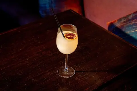 Half Frozen French 75, a cocktail at Betelgeuse Betelgeuse Montrose